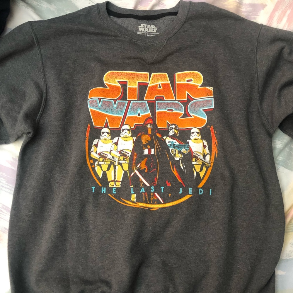 Star Wars Gray Crewneck Sweater Long Sleeve